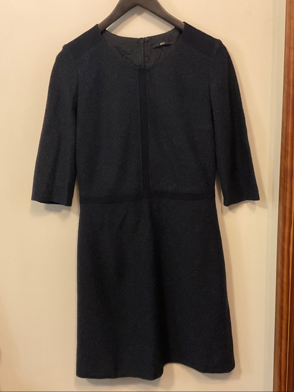 Hugo Boss Navy Long Sleeve Shift Dress